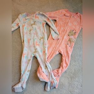 Toddler girls 2t fleece pajamas with feet